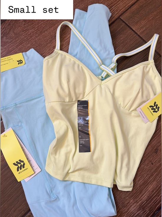 all in motion Pants - Green Tankini Top & Light Blue Legging Set - Small